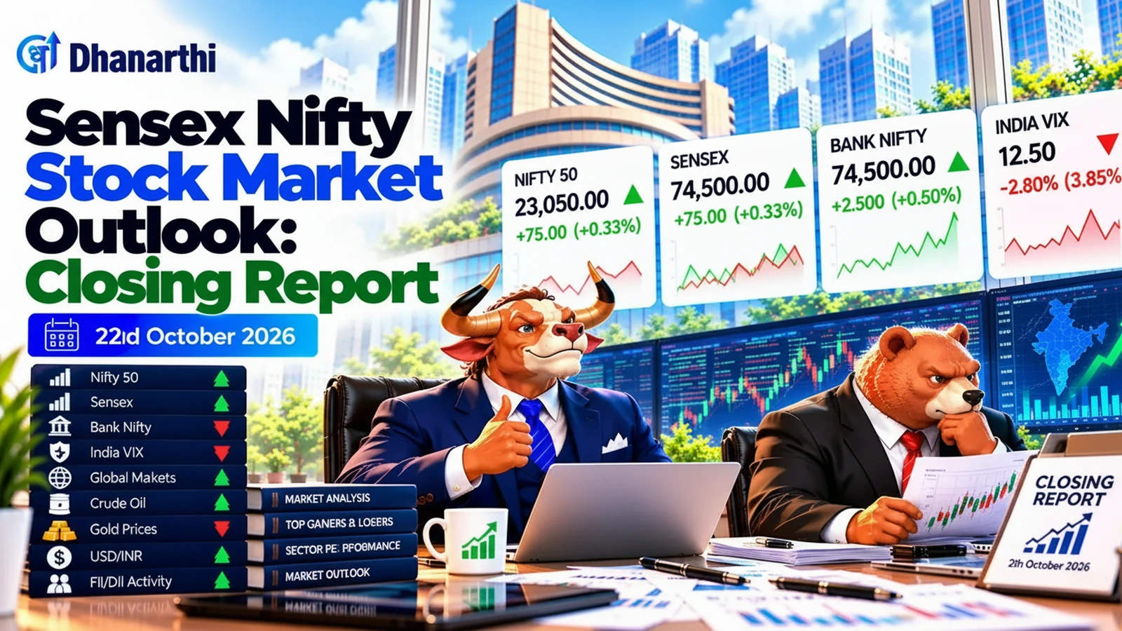 Sensex Nifty Stock Market Outlook: Closing Report, October 22, 2026